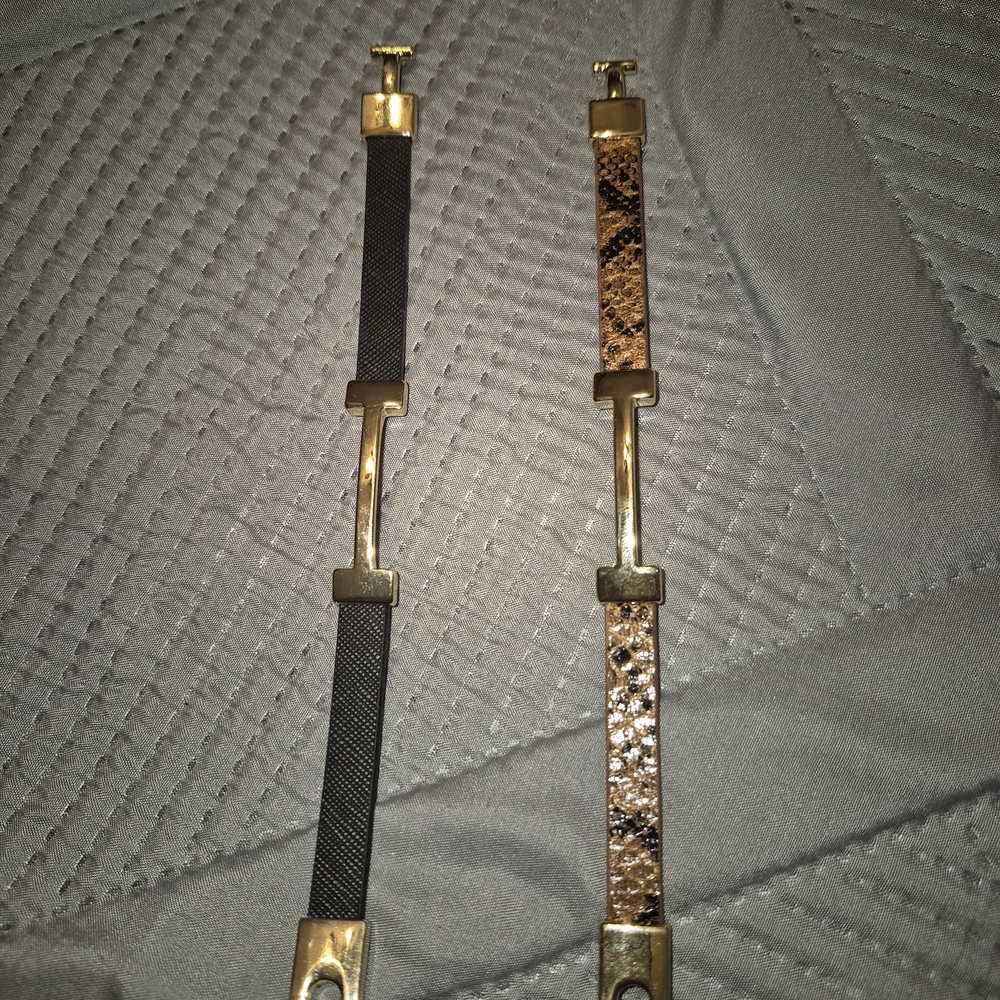 Gold and Black & Brown Snake Print Bracelets